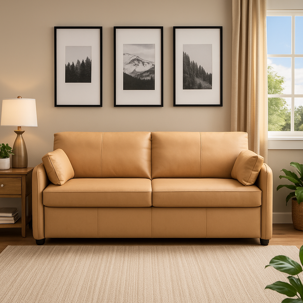 Leather Sleeper Sofa